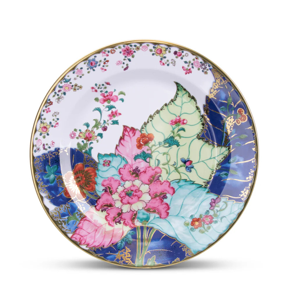 Tobacco Leaf Tin Dinner Plate | Blue Print