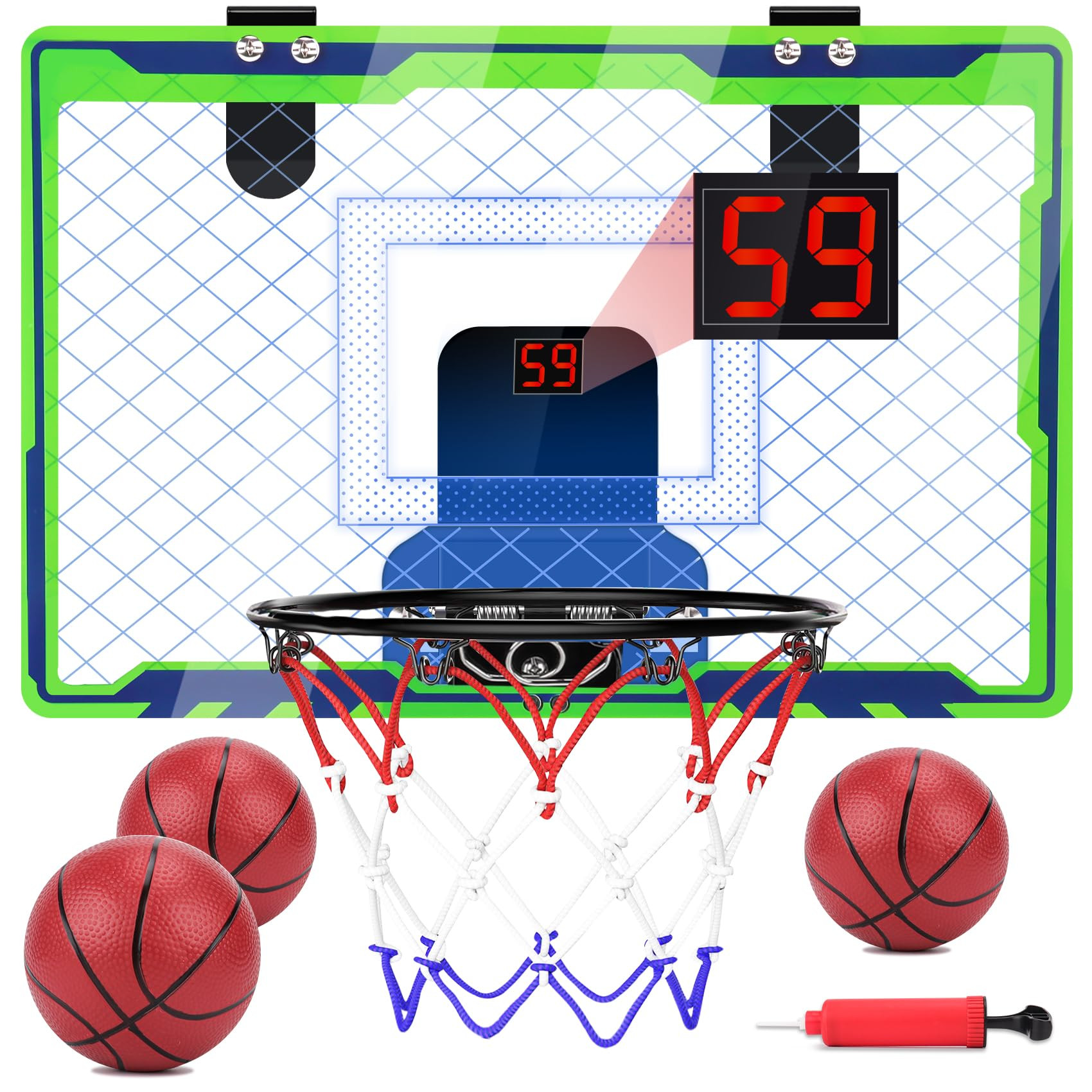 Mini Over The Door Basketball Hoop Indoor for Kids, Small Office Basketball Hoop with Scoreboard,... | Amazon (US)