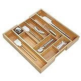 iDesign Formbu Bamboo Expandable Cutlery Drawer Tray Silverware Drawer Organizer for Kitchen Drawers | Amazon (US)