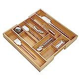 iDesign Formbu Bamboo Expandable Cutlery Drawer Tray Silverware Drawer Organizer for Kitchen Drawers | Amazon (US)