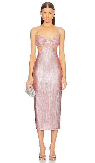 x REVOLVE Yvonne Midi Dress in Rose | Revolve Clothing (Global)