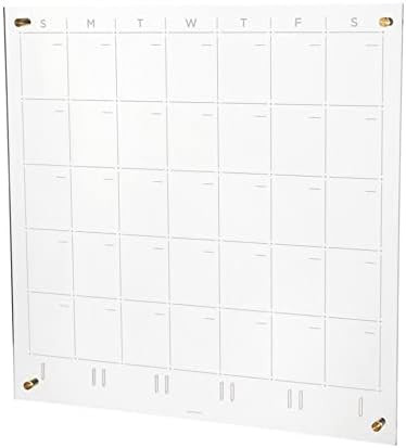 russell+hazel Acrylic Monthly Wall Calendar, Clear and Gold-Tone, Includes Wet Erase Markers and ... | Amazon (US)
