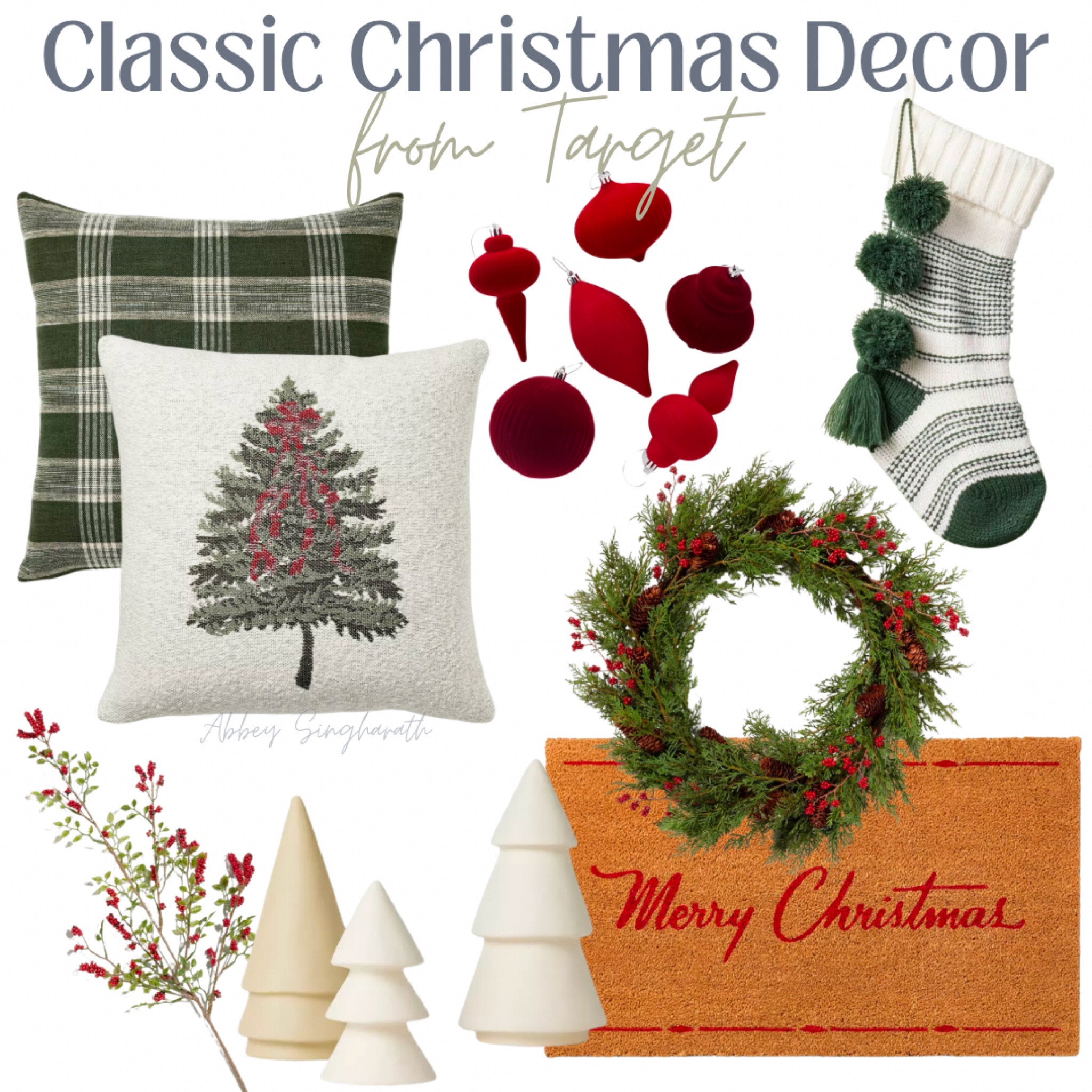 Traditional Christmas decor. Throw pillows, red ornaments, pretty stocking and more from target! 

#LTKSeasonal #LTKHoliday #LTKhome