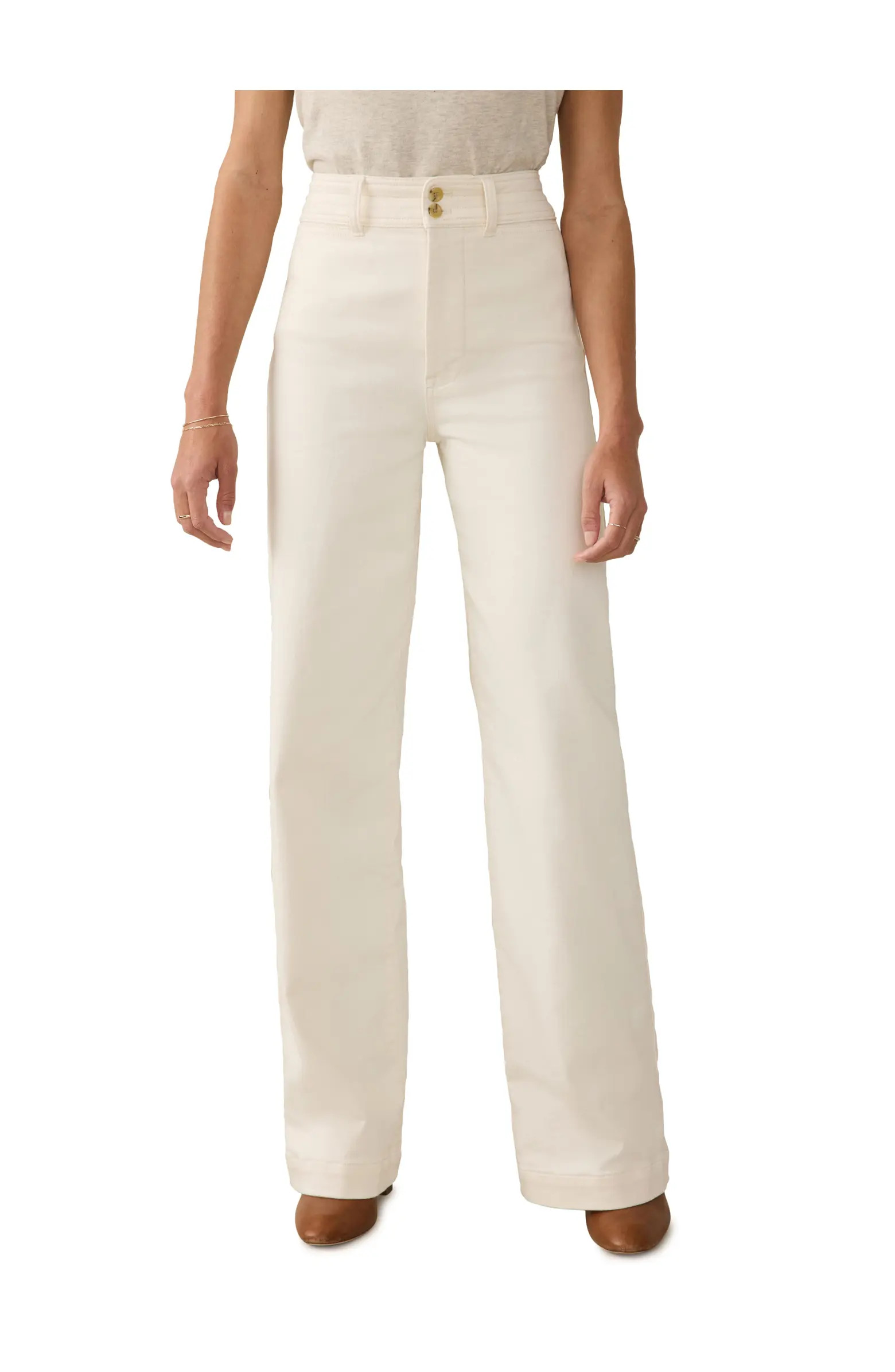 Faherty Terry Harbor High Waist Wide Leg Jeans | Nordstrom | Nordstrom