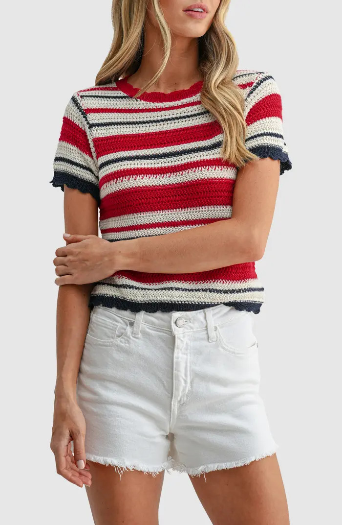 All in Favor Stripe Crochet Top | Nordstrom | Nordstrom