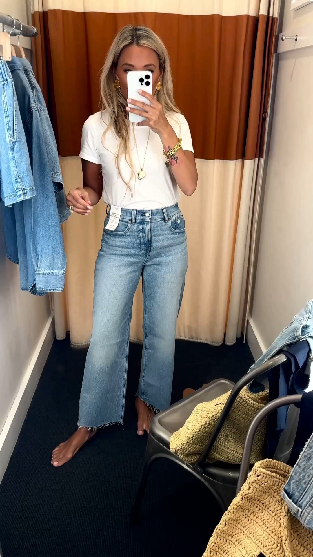 THE BEST PETITE LENGTH JEANS EVER! Ladies, please listen and TRUST ME. This amazing pair is a must. Very light, perfect for the spring summer season! Wearing a size 24. 

#LTKFindsUnder100 #LTKPetite #LTKStyleTip