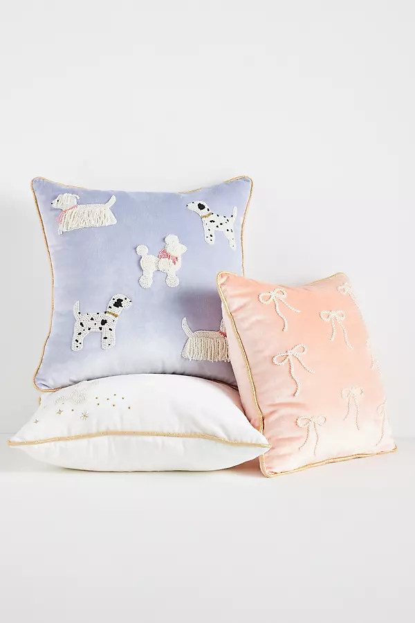 Coretta Mini Beaded Velvet Pillow | Anthropologie (US)