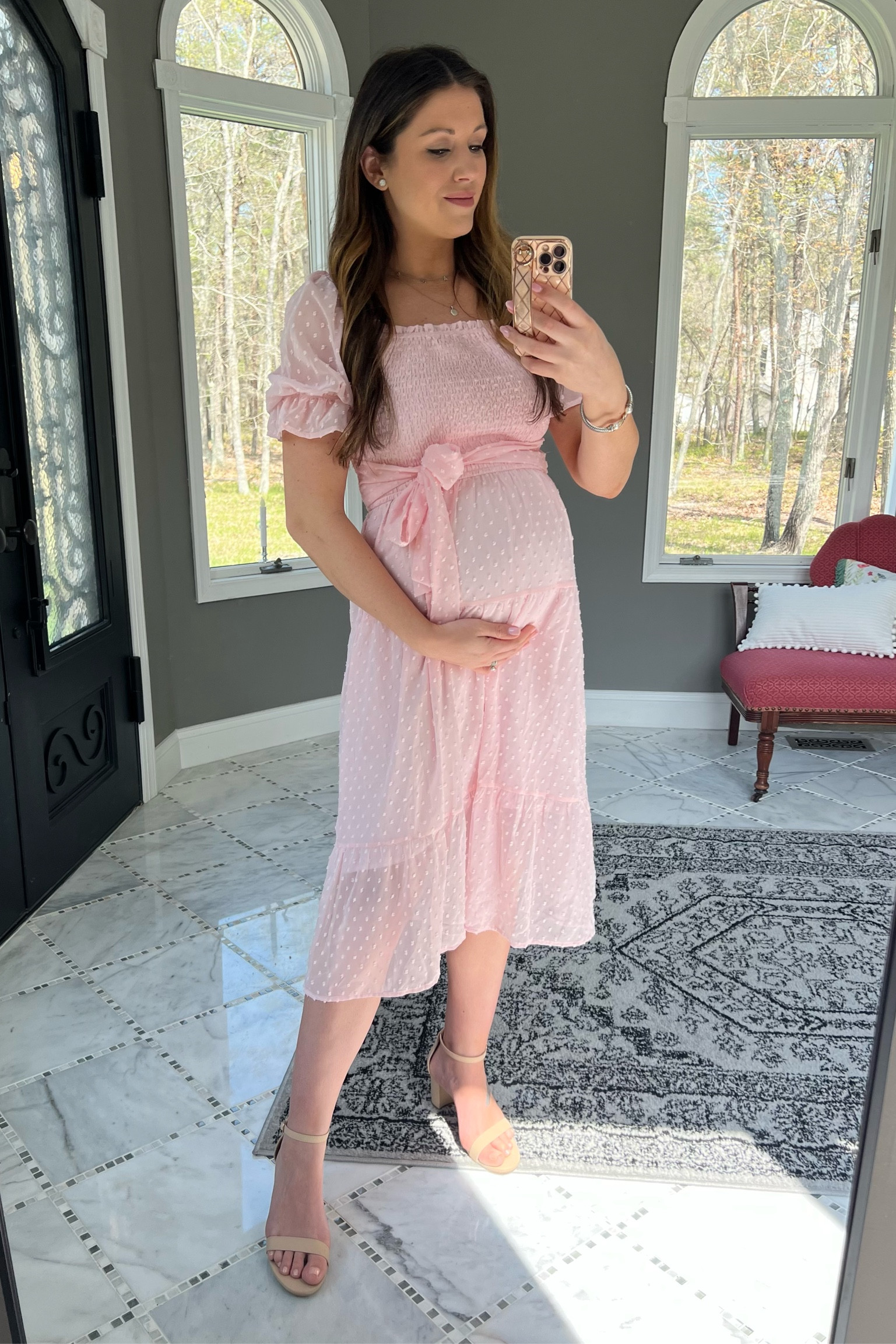 Baby shower dress ideas, baby shower girl, baby pink dress, bump friendly dress, spring dress, midi dress, bridal shower guest dress, puff sleeve dress, Swiss dot dress, maternity style, bump style 

#LTKFind #LTKunder50 #LTKbump