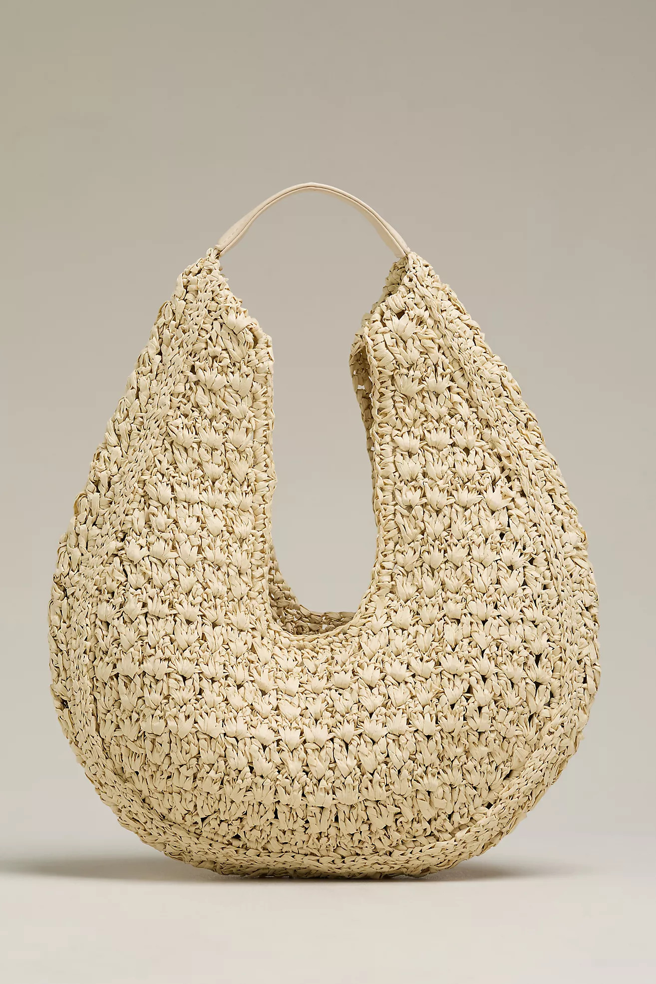 By Anthropologie Large Raffia Slouchy U-Shaped Bag | Anthropologie (US)