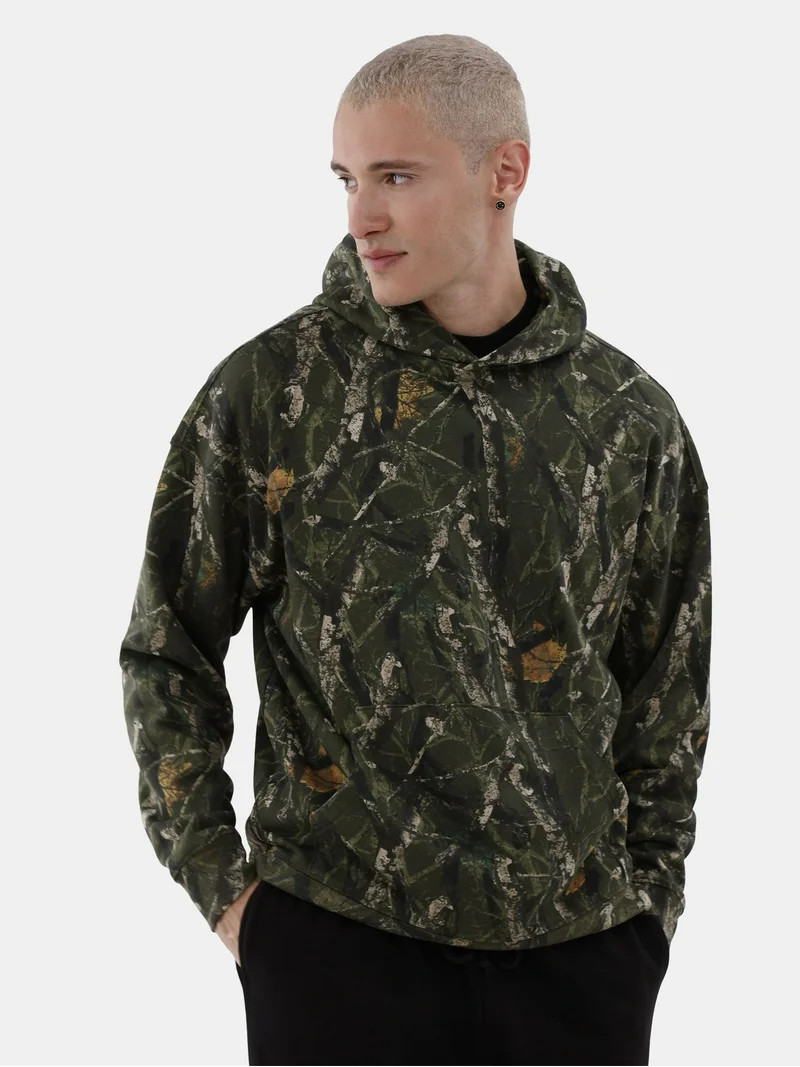No Boundaries All Gender Oversized Fleece Hoodie Sweatshirt, Men's Sizes XS-5XL - Walmart.com | Walmart (US)