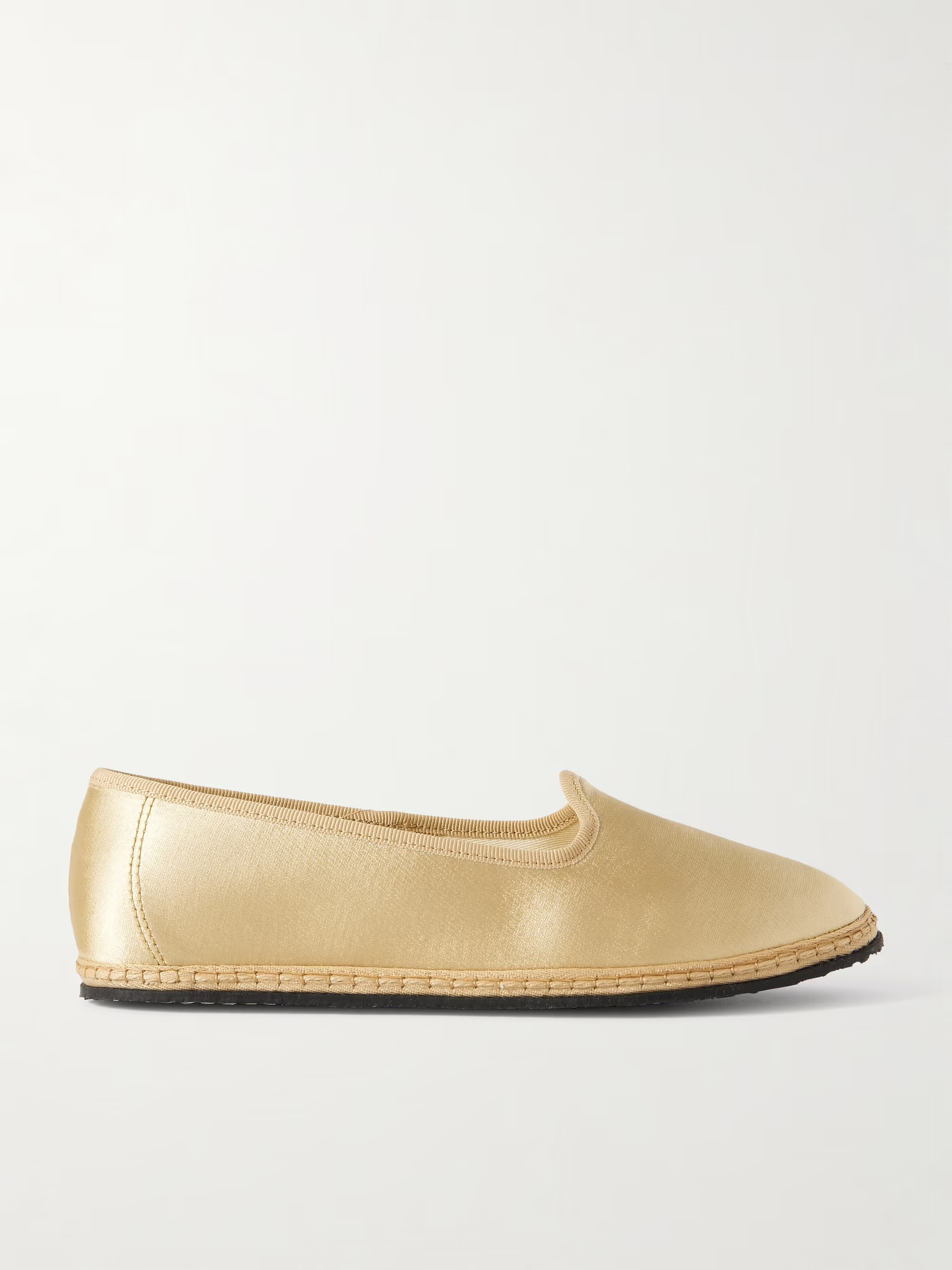 Grosgrain-trimmed satin ballet flats | NET-A-PORTER (US)
