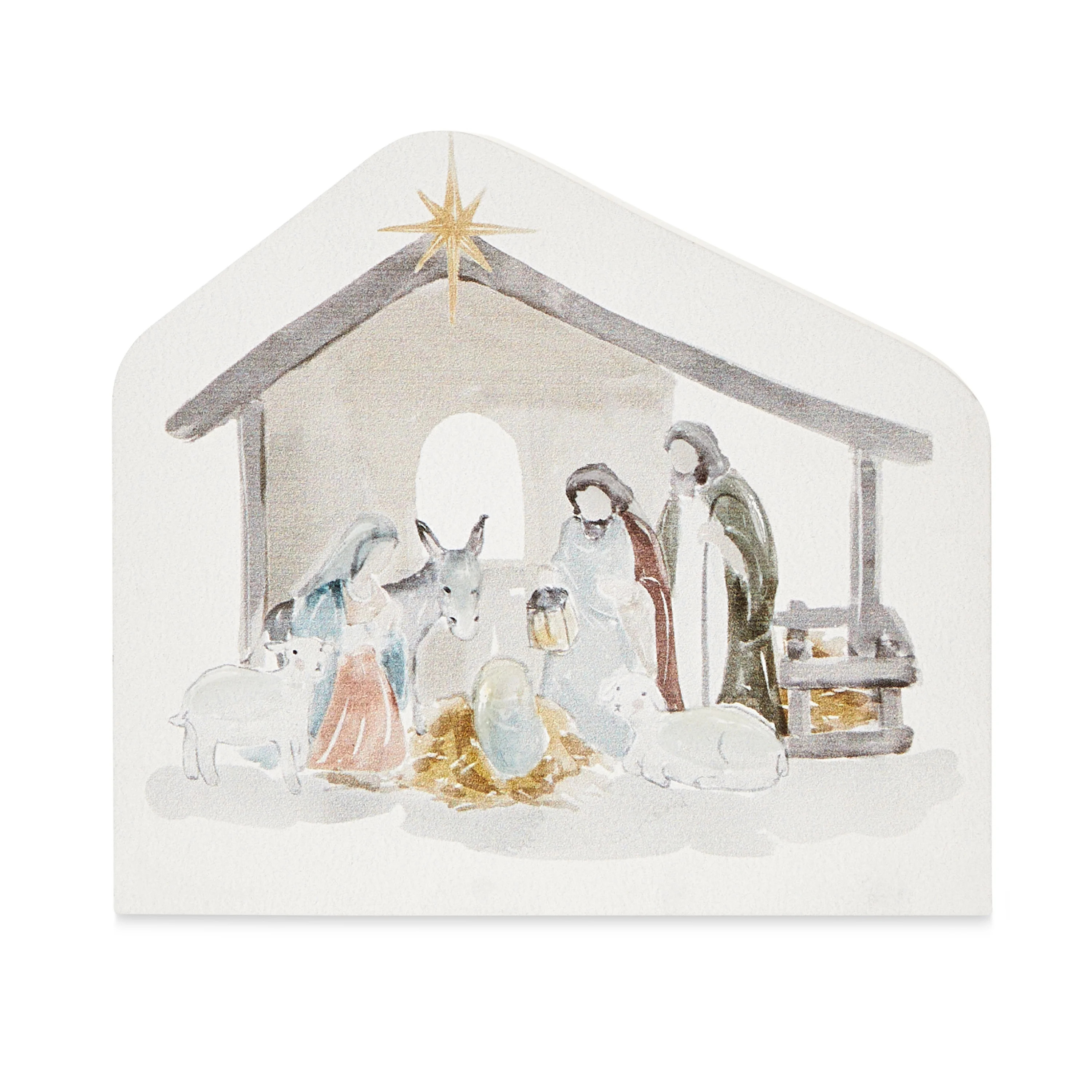 Traditional MDF Nativity Block Art, by Holiday Time - Walmart.com | Walmart (US)