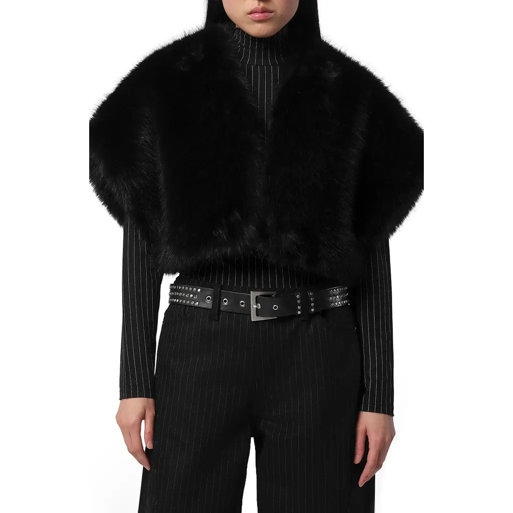 Apparis Devin Faux Sable Fur Shrug in Noir at Nordstrom | Nordstrom