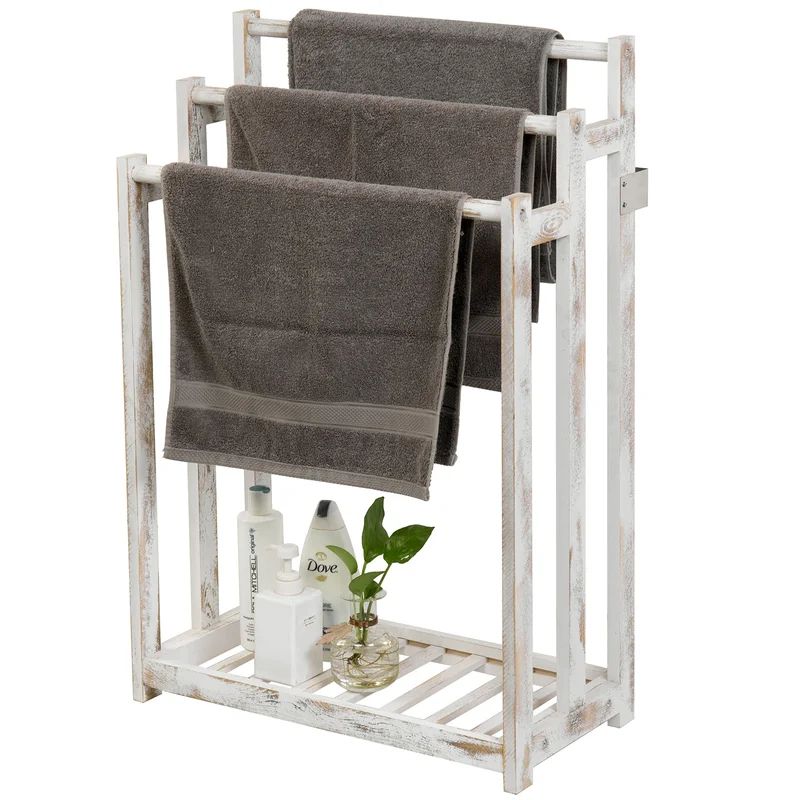 Free Standing Towel Rack with Storage Shelf | Wayfair North America