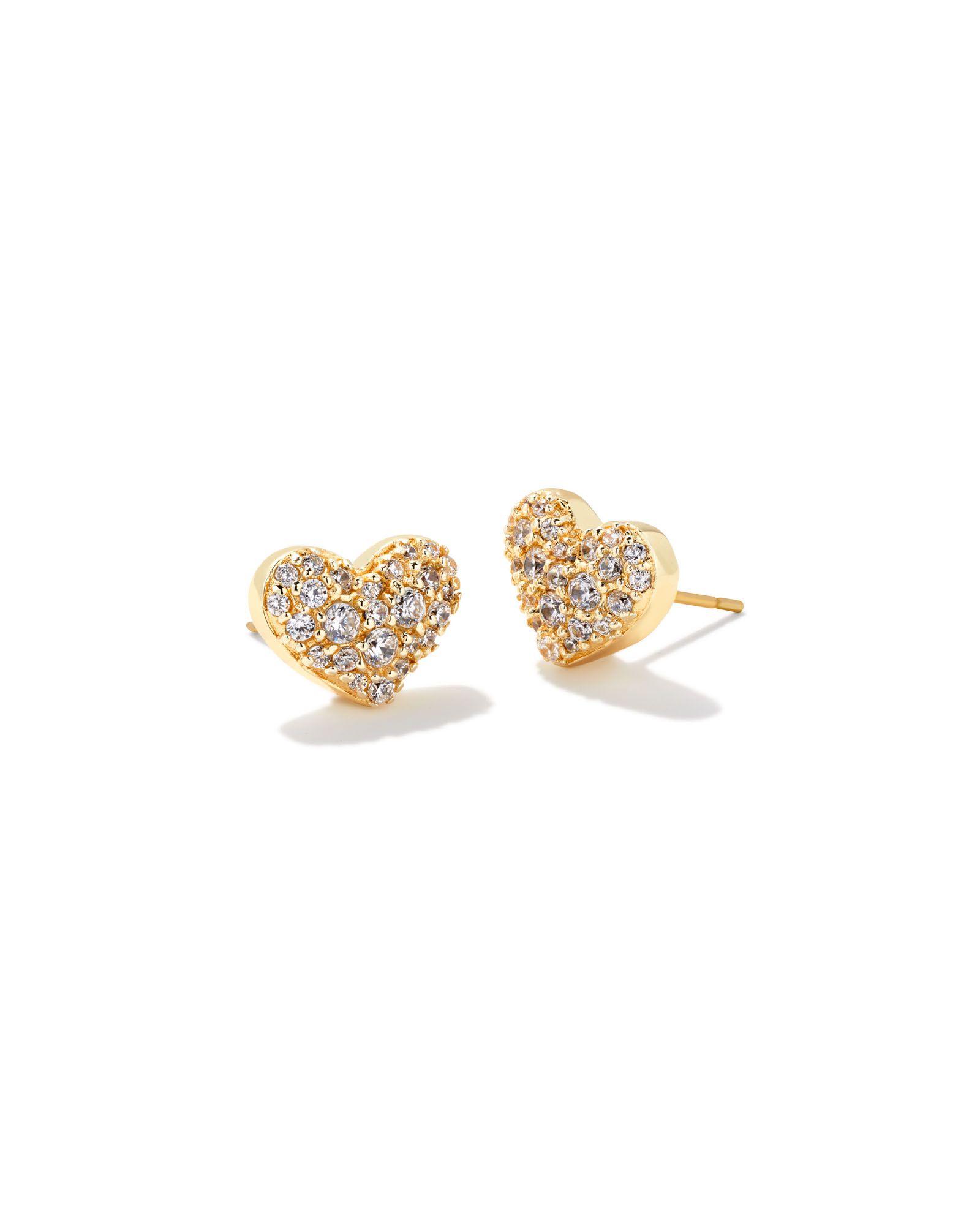 Ari Gold Pave Crystal Heart Earrings in White Crystal | Kendra Scott