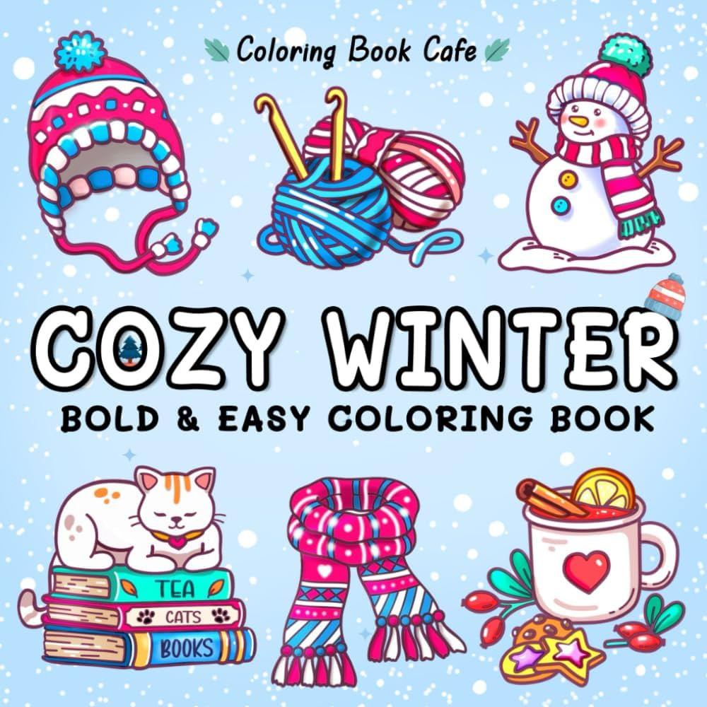 Cozy Winter: Bold and Easy Coloring Book for Adults & Teens with Cute and Cozy Winter Hygge Desig... | Amazon (US)