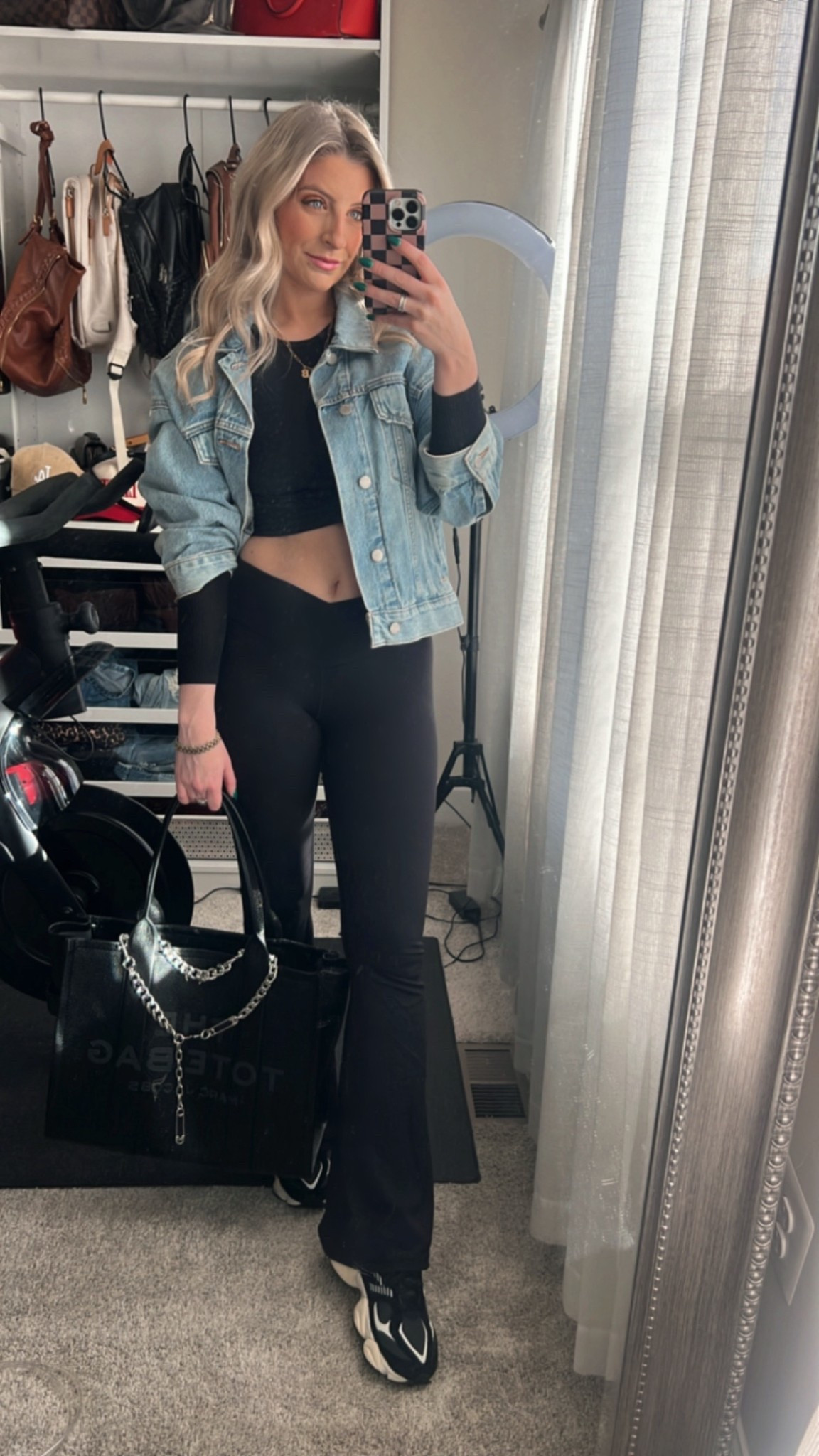 Top - XS
Leggings - Small
Jacket - XS
Large Leather Tote Bagg

#LTKItBag #LTKSpringSale