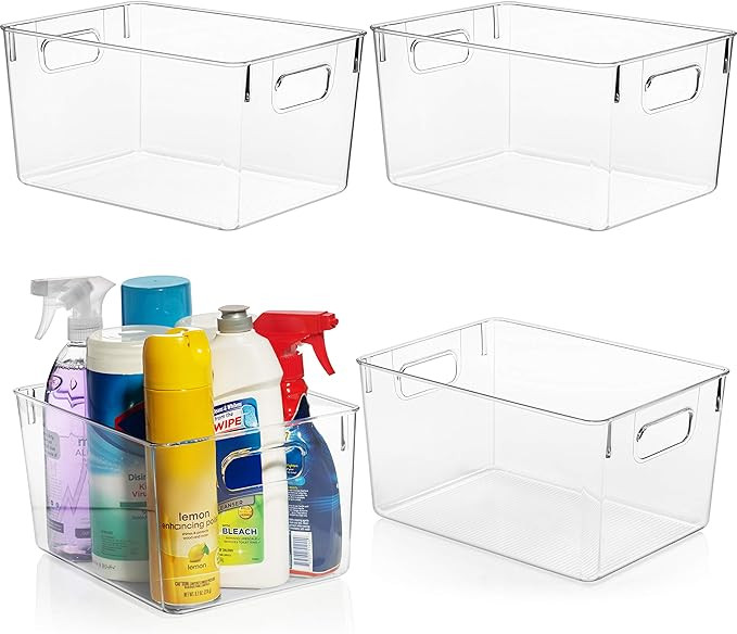 ClearSpace Plastic Storage Bins – Perfect Kitchen Organization or Pantry Storage – Fridge Org... | Amazon (US)