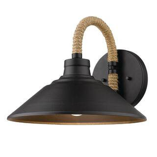 Golden Lighting Journey 6 in. Natural Black Sconce-3318-1W NB - The Home Depot | The Home Depot