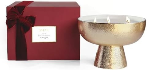 2025 Gold Holiday Candle | Joy - Black Plum & Cassis (Giant), Refillable Wellness, Essential Oil,... | Amazon (US)