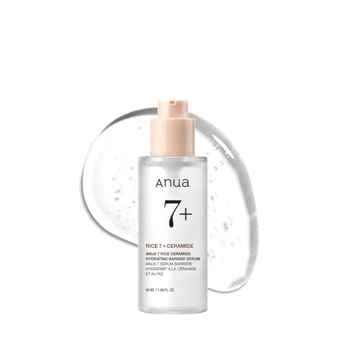 ANUA RICE CERAMIDE 7 HYDRATING BARRIER SERUM, Brightening, Hydrating Serum for Face, Rice, Hyaluronic Acid, Niacinamide, Fragrance-free, Non comodogenic, Glass Skin, Korean Skin Care, 50ml/1.69fl.oz. | Amazon (US)