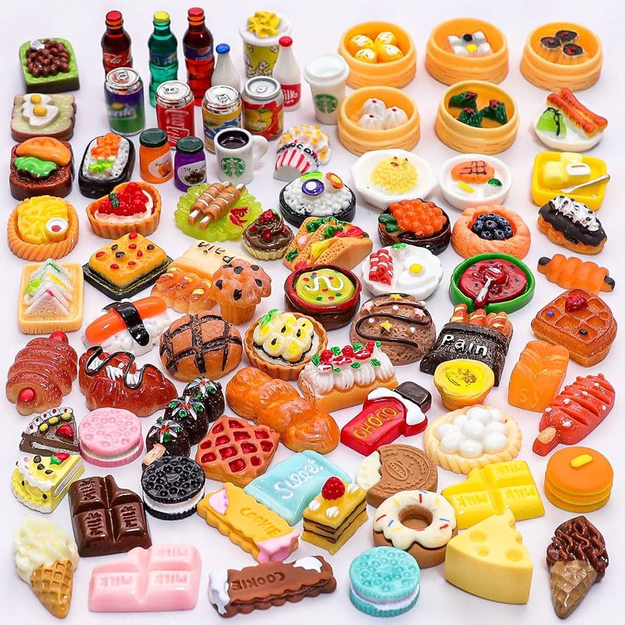 80 Pieces Mini Food Drinks Bottle Toys Pretend Food for Dollhouse Kitchen Accessories Mini Play R... | Amazon (US)
