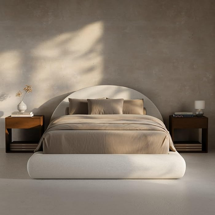 RECCI AirFrame Half-Moon Upholstered Full Platform Bed Frame | Amazon (US)