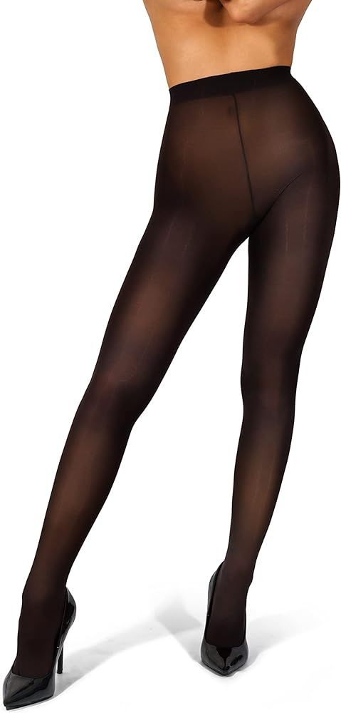 sofsy Opaque Microfibre Tights for Women - Invisibly Reinforced - Footed Pantyhose High Waist for Wo | Amazon (US)