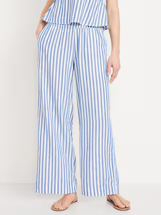 High-Waisted Linen-Blend Wide-Leg Pants | Old Navy (US)