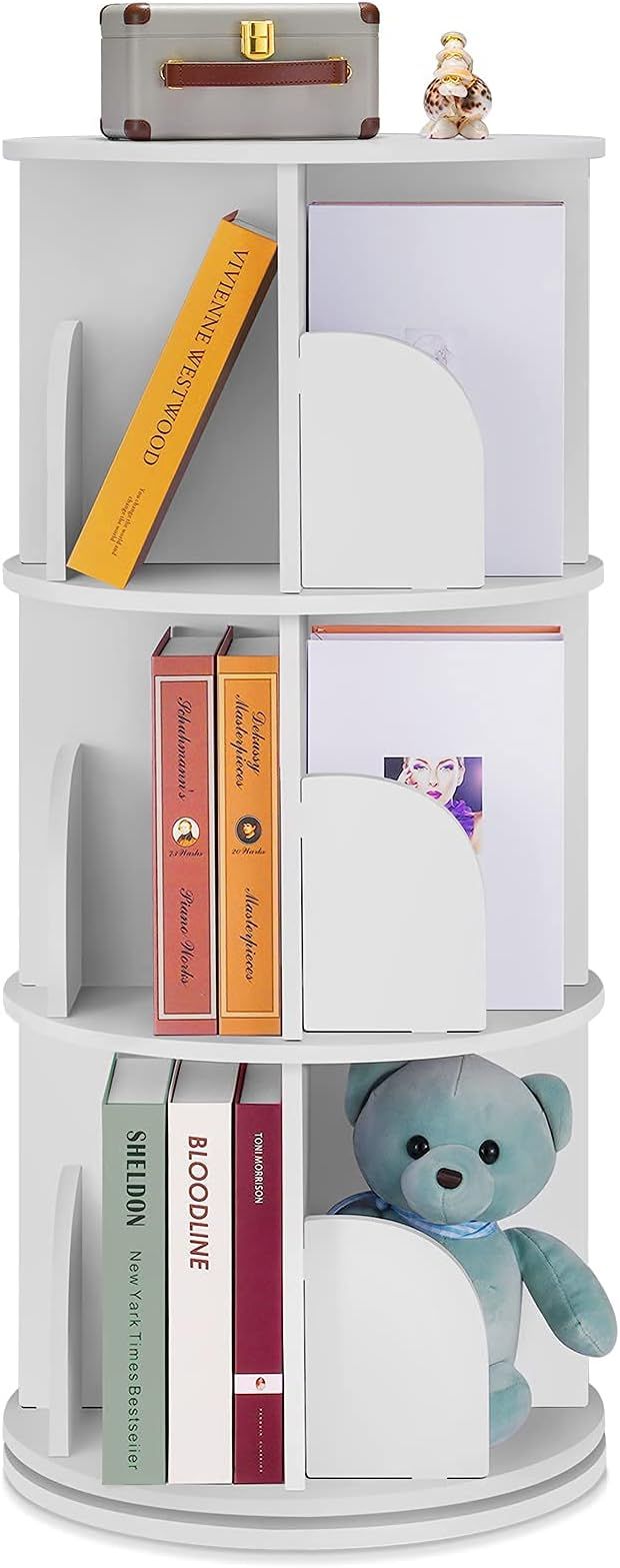NAIYUFA Rotating Bookshelf 360 Display Floor Standing Bookcase Storage Rack for Kids&Adults Multi... | Amazon (US)