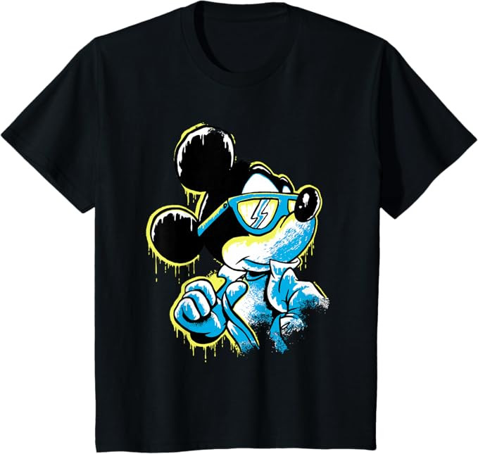 Disney Mickey Mouse ICY Cool Paint Drip T-Shirt Small | Amazon (US)