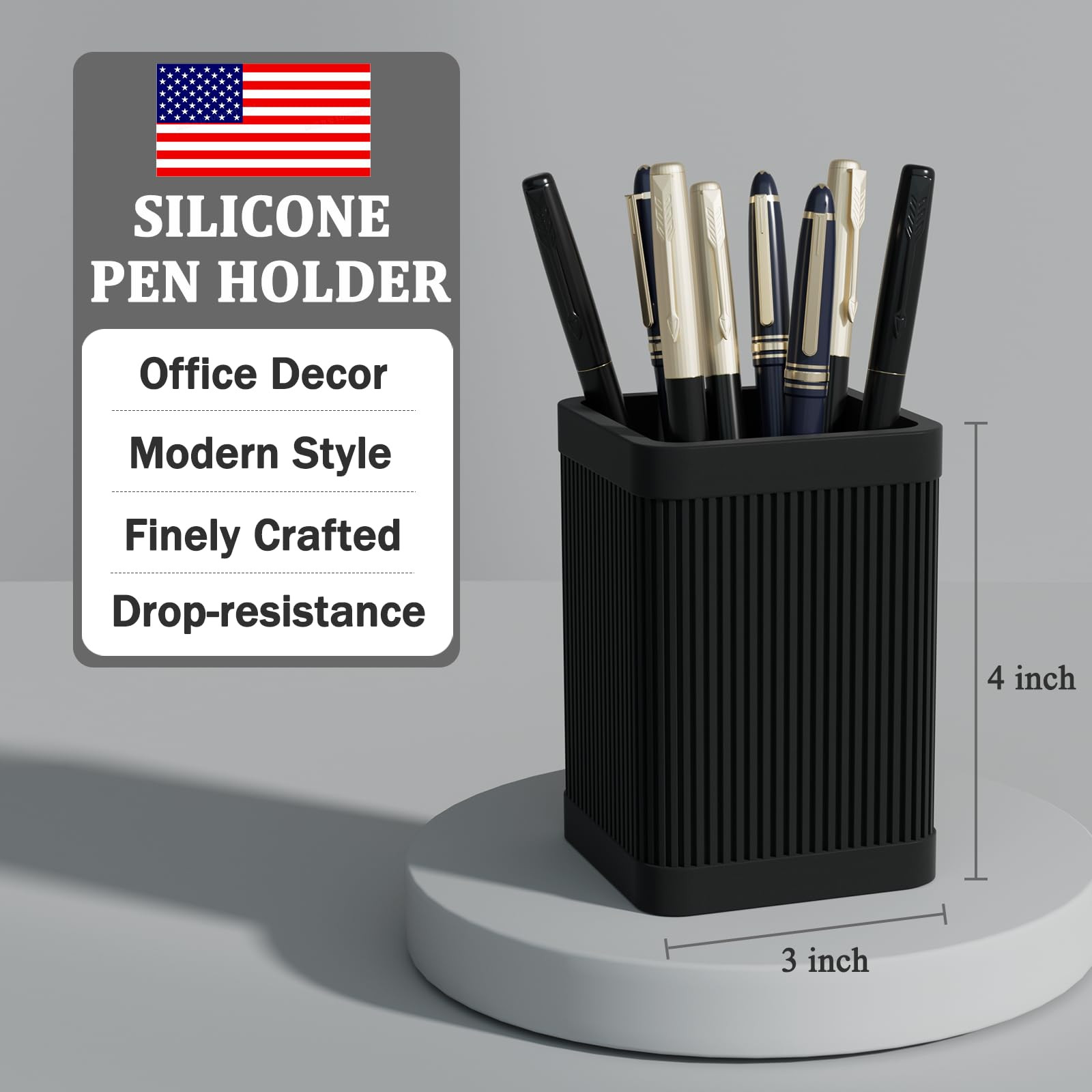 Aesthetic Pen Holder For Desk, Modern Silicone Pencil Holder, Stylish Office Desk Decor, Made of ... | Amazon (US)