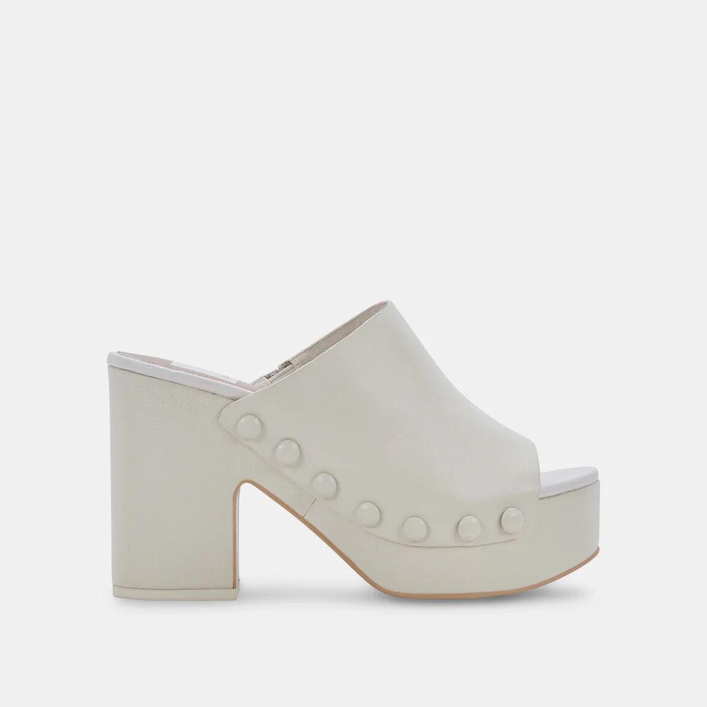 EMOL HEELS IVORY LEATHER | DolceVita.com