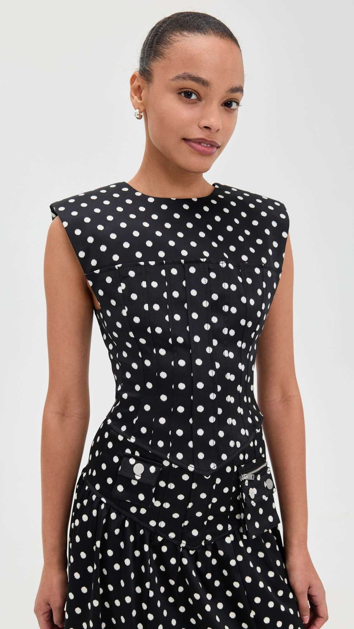 Printed Double Satin Corset Top | Shopbop