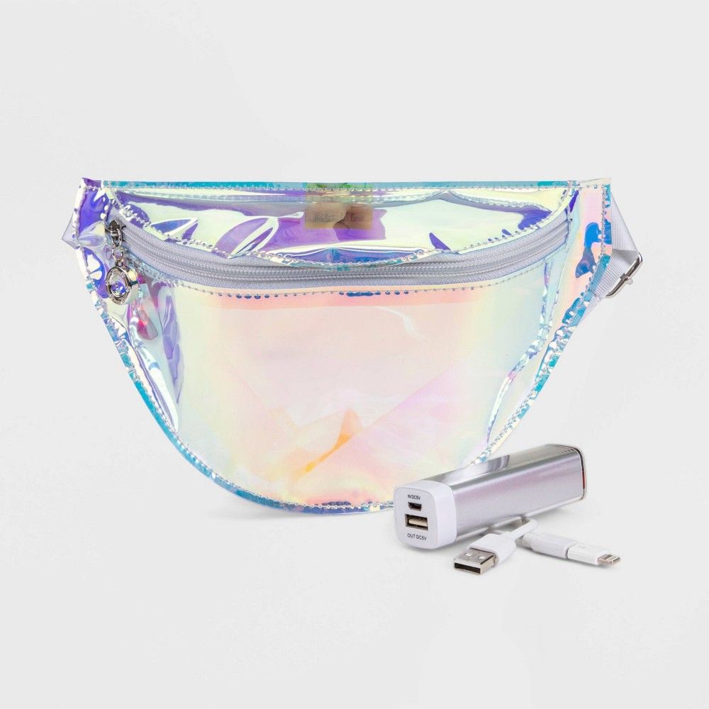 Stella & Max Women's Transparent Fanny Pack With Phone Charging Battery - Medium Clear | Target