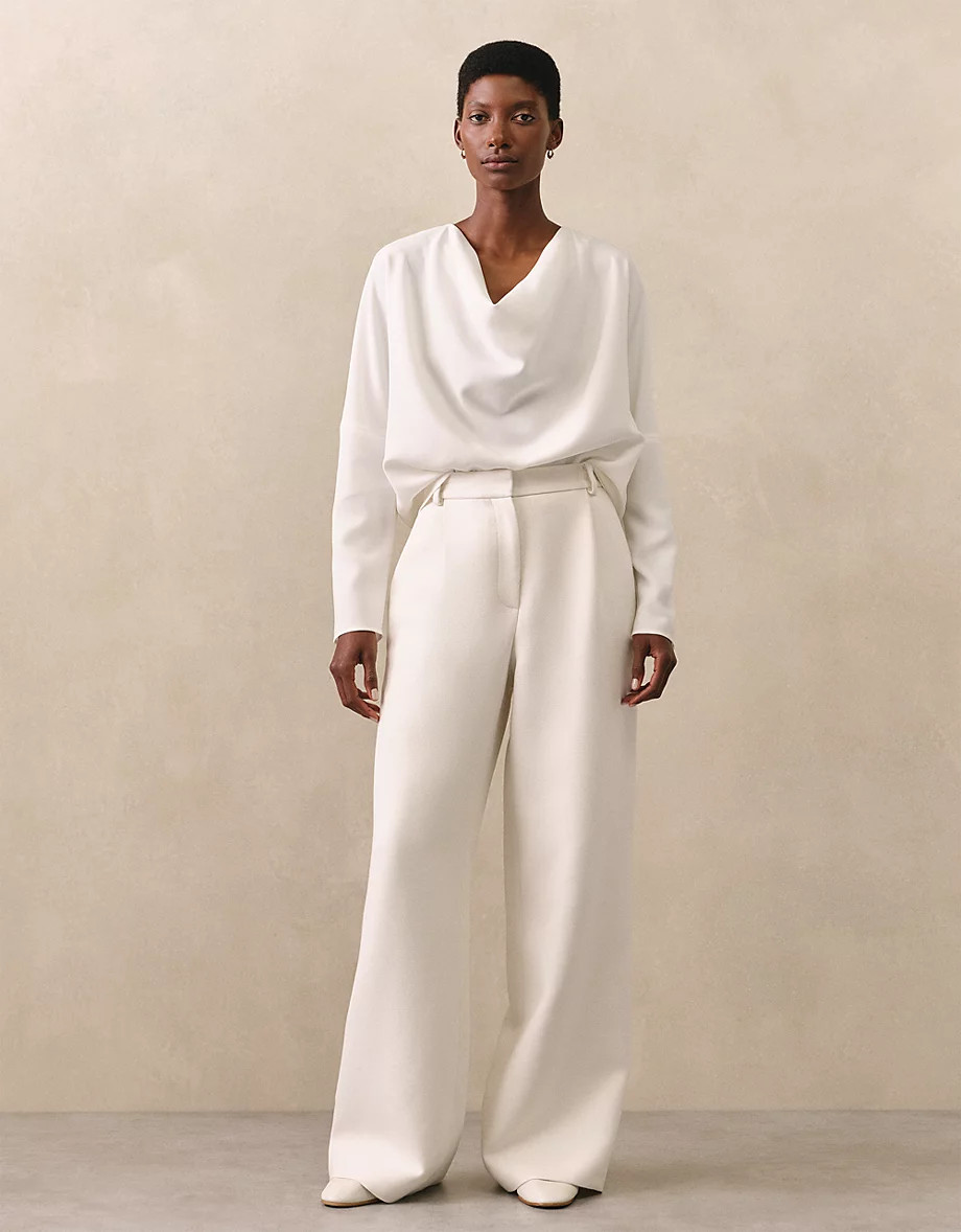 Pleated Wide Leg Trousers | The White Company UK & ROW