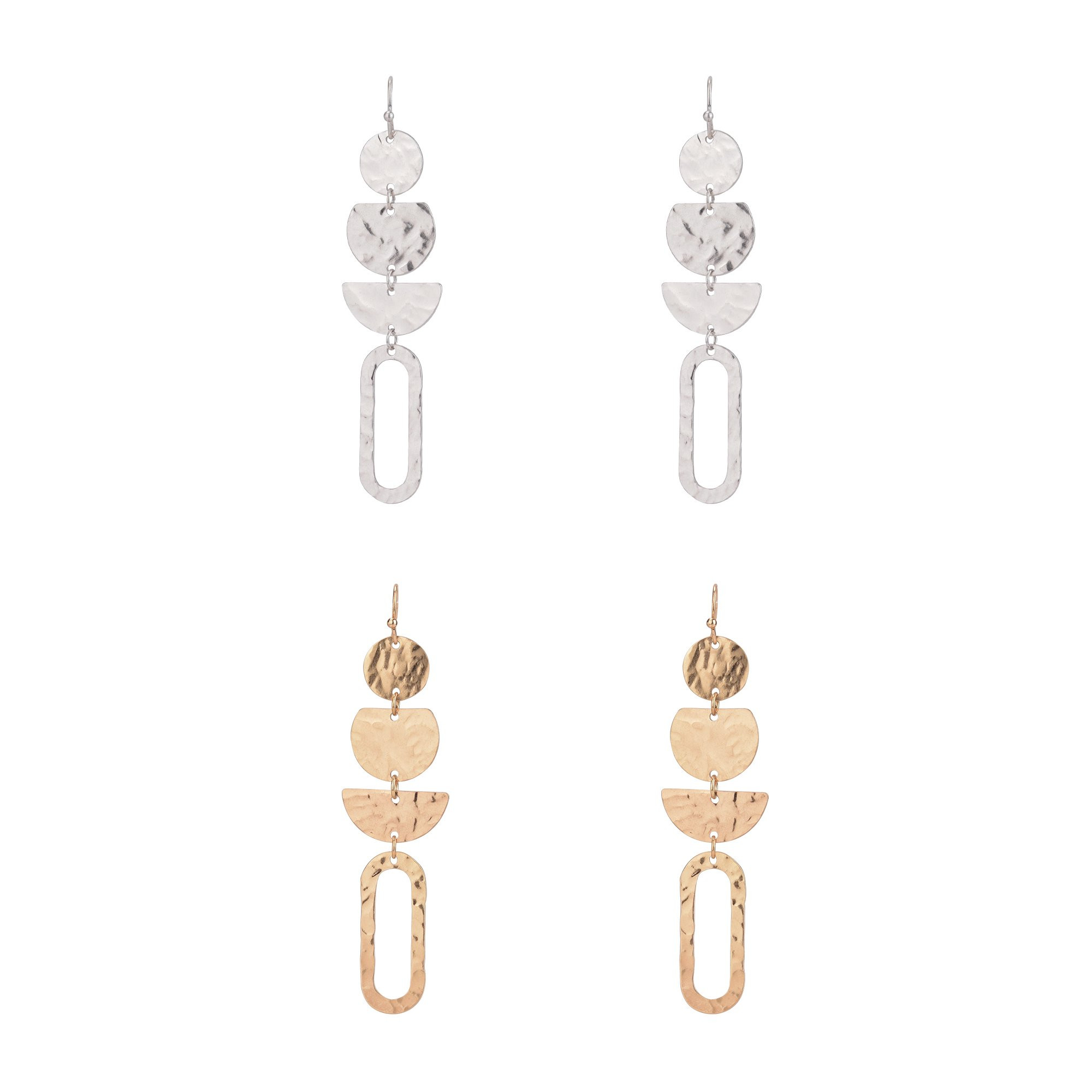 The Pioneer Woman - Women's Jewelry, Soft Silver-tone and Soft Gold-tone Metal Drop Duo Earring S... | Walmart (US)