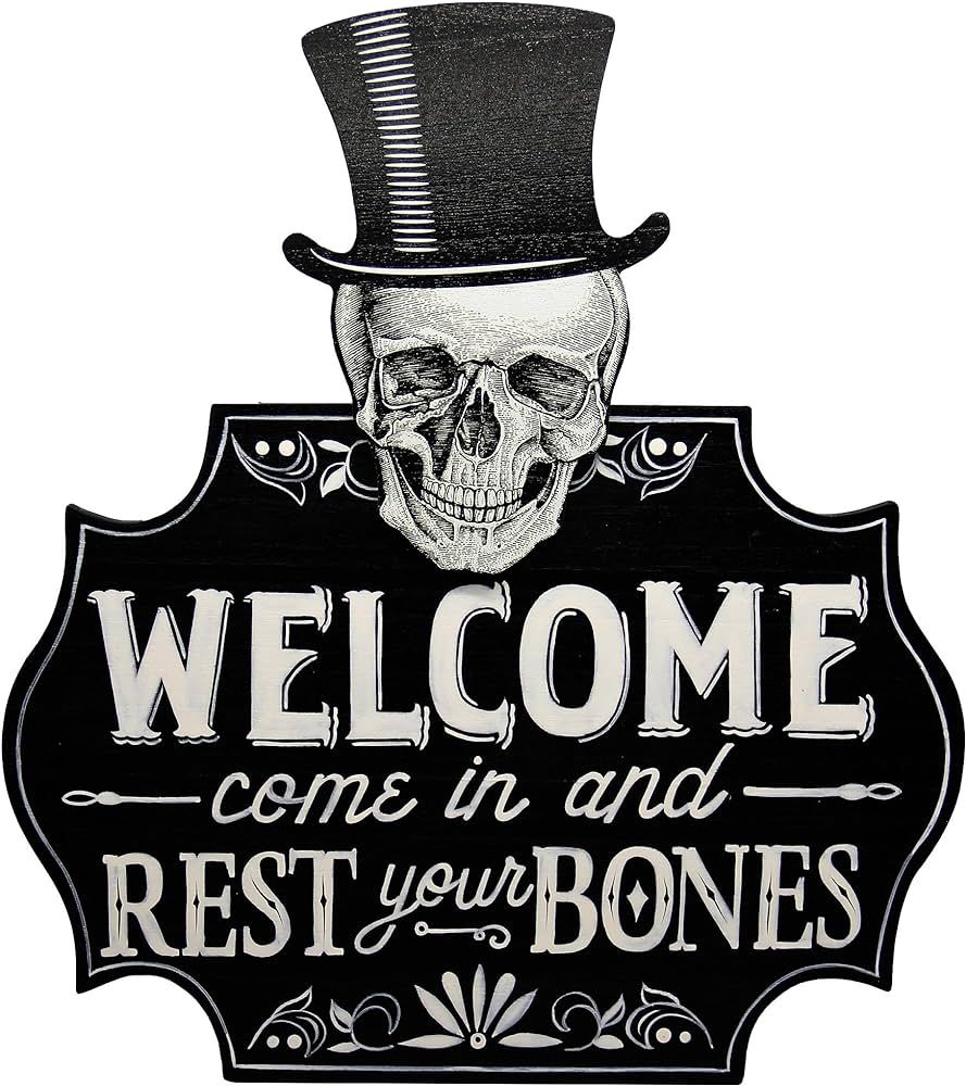DR.DUDU Halloween door decoration, Halloween Welcome Sign, Halloween Skeleton Hanging Welcome Sig... | Amazon (US)