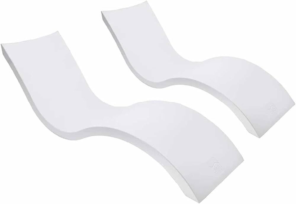 Ledge Lounger - Signature Chaise - Inside Pool & Sun Shelf Lounge Chair - Designed for Shallow Shelves Up to 9” - Compatible with All Pool Types - Poolside & Sun Deck Tanning - Set of 2 - White | Amazon (US)