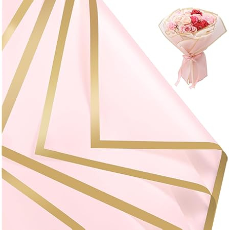 NESCCI 20 Sheet Flower Wrapping Paper - Waterproof Floral Bouquet Wrapping Paper, Florist Supplies Packaging Paper for Wedding Birthday Gift DIY (Dark Pink) | Amazon (US)