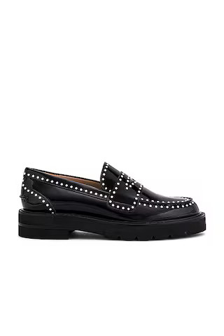 Stuart Weitzman Parker Lift Mini Pearl Loafer in Black Patent from Revolve.com | Revolve Clothing (Global)