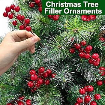 Amazon.com: TURNMEON 36 Pack Christmas Berry Twig Stems Decor, 8.3" Artificial Berry Picks Branch... | Amazon (US)