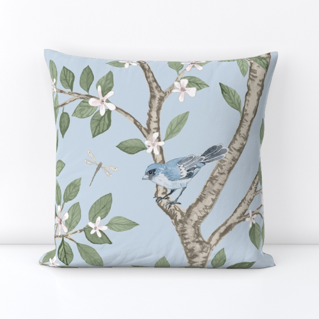 Custom Hilary Soft Blue Elsie's Garden | Spoonflower