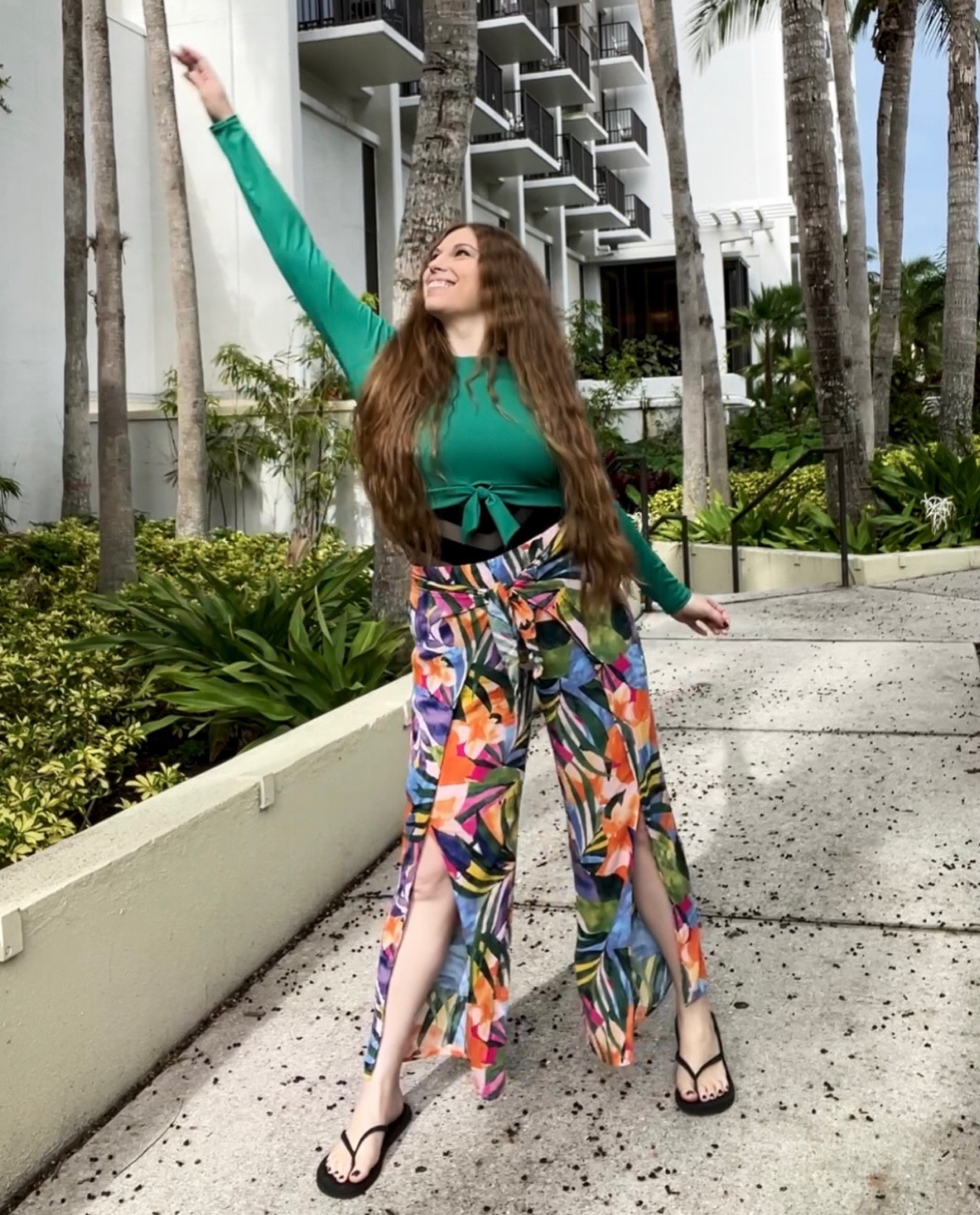 Tropical vacation pool outfits aren’t complete without a swim suit cover up to prevent sunburns and tropical print pants with side slits! 

#LTKtravel #LTKswim