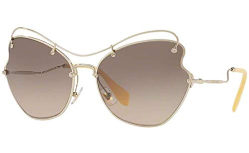 Miu Miu MU56RS ZVN3D0 Pale Gold MU56RS Oval Sunglasses Lens Category 3 Size 61m | Amazon (US)