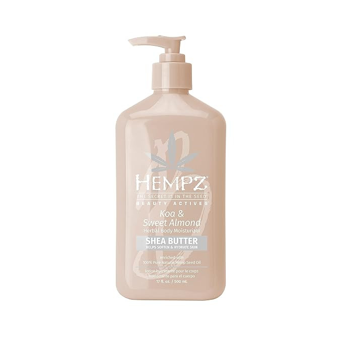 Hempz Smoothing Herbal, Koa & Sweet Almond Body Moisturizer, 17 Fl Oz (Pack of 1), Pink | Amazon (US)