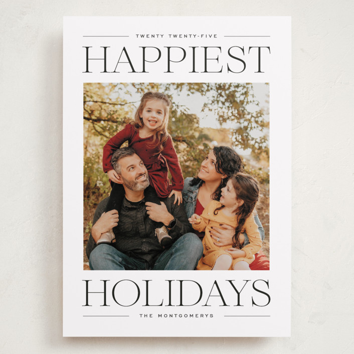 "Modern Editorial" - Customizable Grand Holiday Cards in Black by Ekko Studio. | Minted