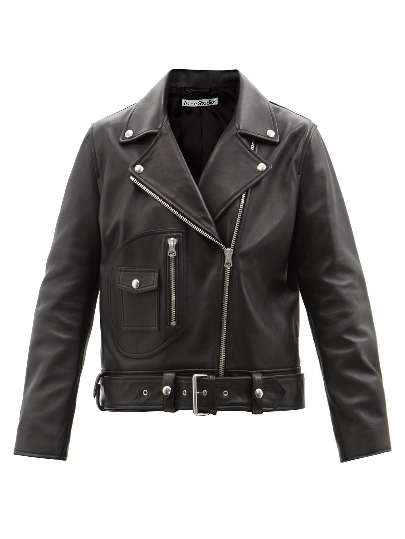 Belted leather biker jacket | Acne Studios | Matches (US)