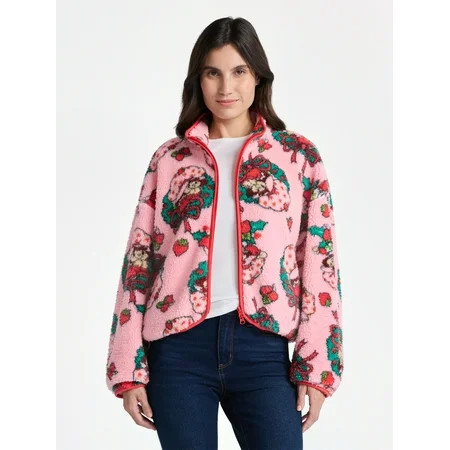 Strawberry Shortcake Women’s Christmas Print Woobie Fleece Jacket, Sizes XXS-XXL | Walmart (US)