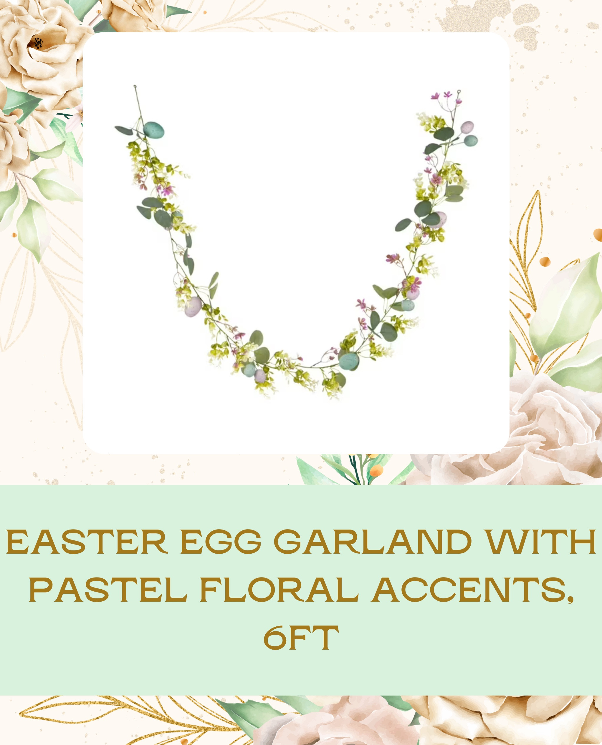 This **Easter Egg Garland with Pastel Floral Accents** is a perfect way to add some spring cheer to your home! 🐣🌸 At 6ft, it’s ideal for decorating your mantel, walls, or as a festive touch for parties. #EasterDecor #SpringVibes #LTKFinds

#LTKFindsUnder50 #LTKHome #LTKSeasonal